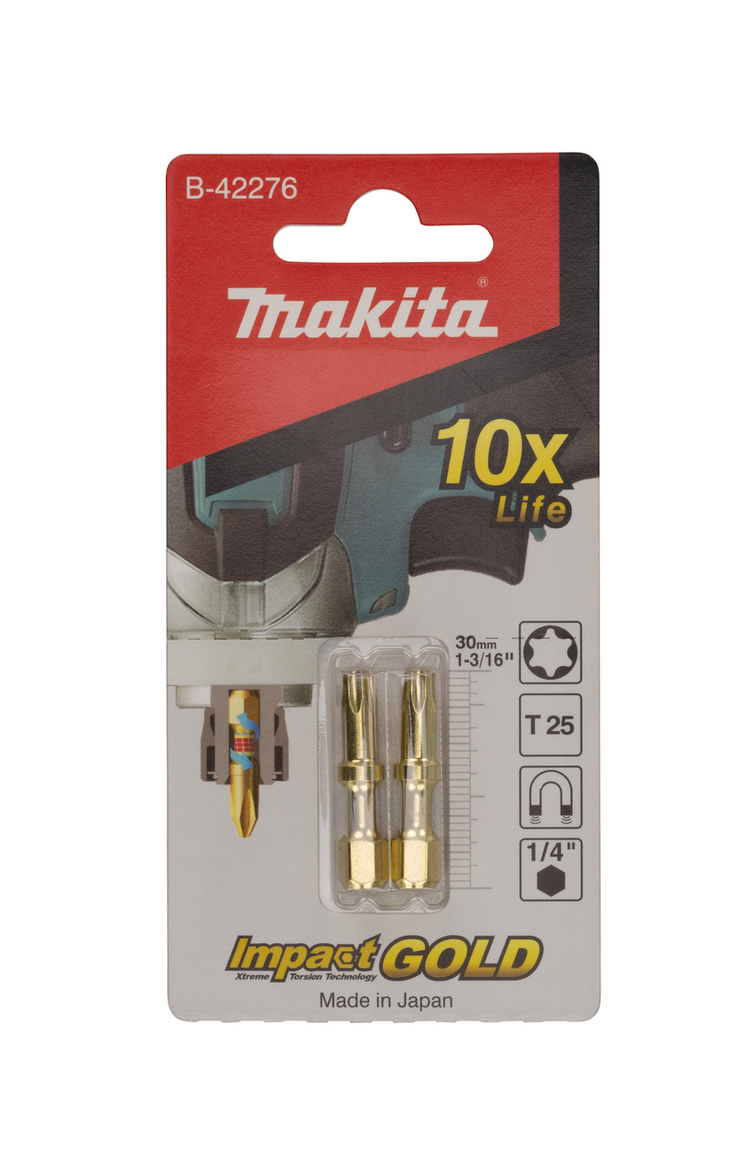 Бита Impact Gold Shorton T25, 30 мм, E-form (MZ), 2 шт Makita B-42276