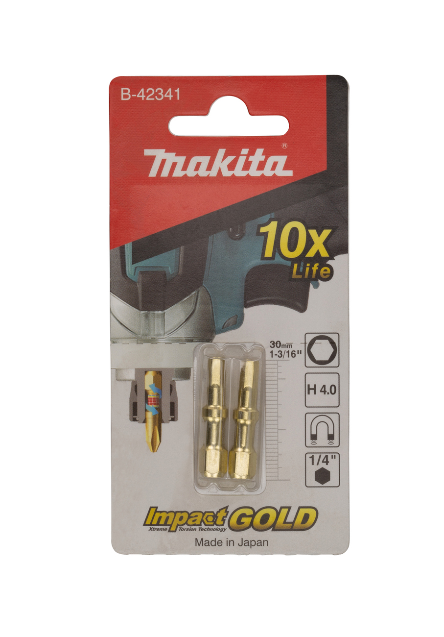 Бита Impact Gold ShorTon HEX4.0, 30 мм, E-form (MZ) 2 шт Makita B-42341