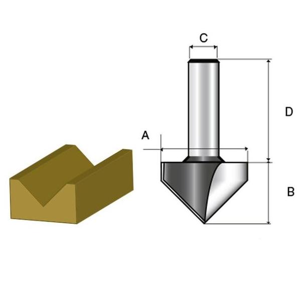 Фреза для V-образных пазов 15,9х8 мм Makita D-47905