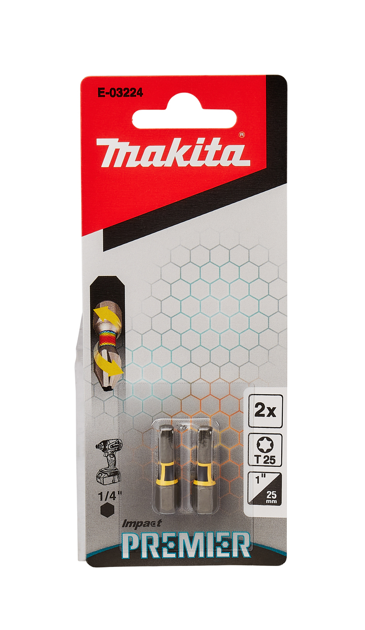 Насадка Impact Premier T25, 25 мм, C-form, 2 шт Makita E-03224