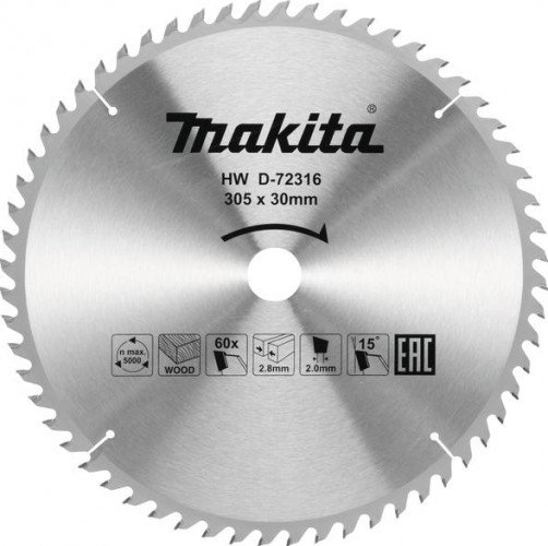 Пильный диск для дерева 305х30х60T Makita D-72316