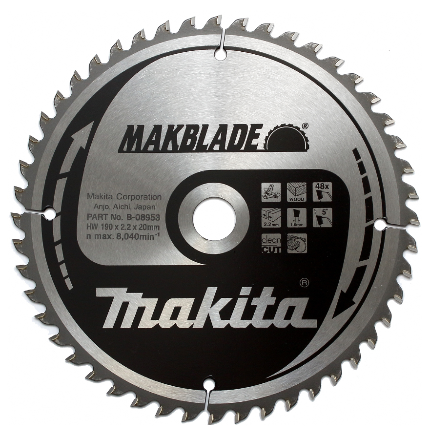 Пильный диск для дерева 190X20X1.6X48T MAKBLADE Makita B-35271