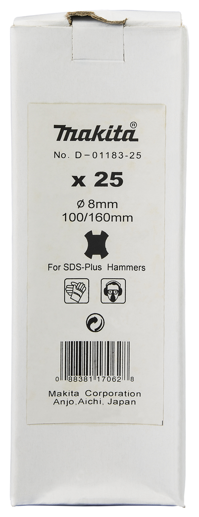 Набор буров SDS-PLUS 8х160, 25 шт. Makita D-01183-25