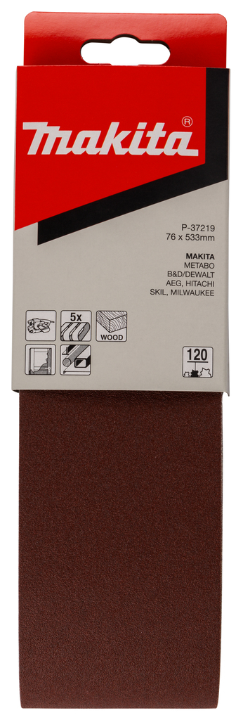 Лента шлифовальная 76х533 мм, P240, 5 шт Makita P-37231 — P-37219