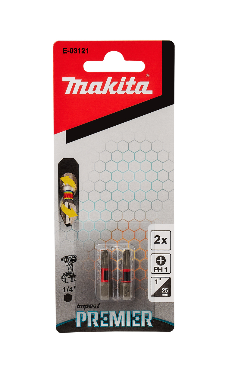 Насадка Impact Premier PH1, 25 мм, C-form, 2 шт. Makita E-03121