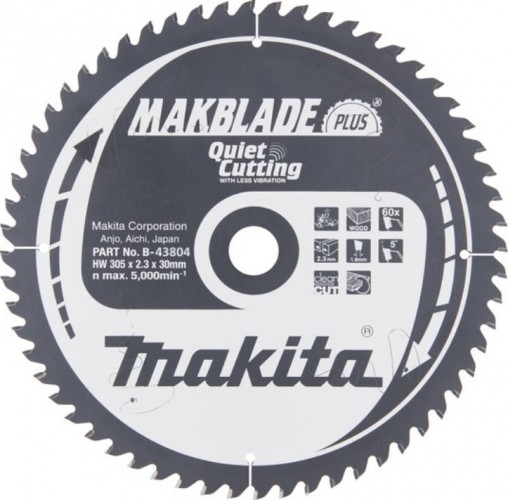 Пильный диск для дерева 305X30X1.8X60T MAKBLADE PLUS Makita B-43804