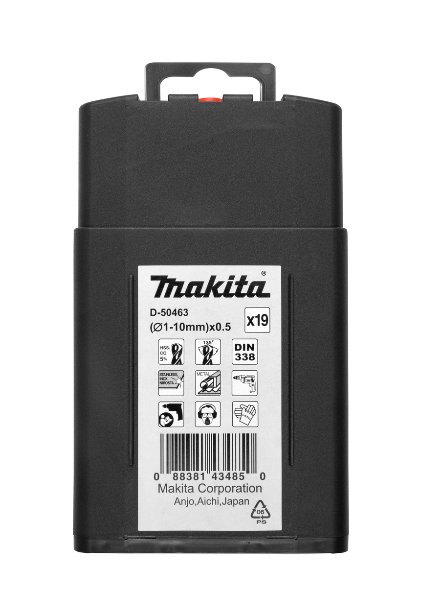 Набор сверл по металлу HSS-Co 19 шт Makita D-50463