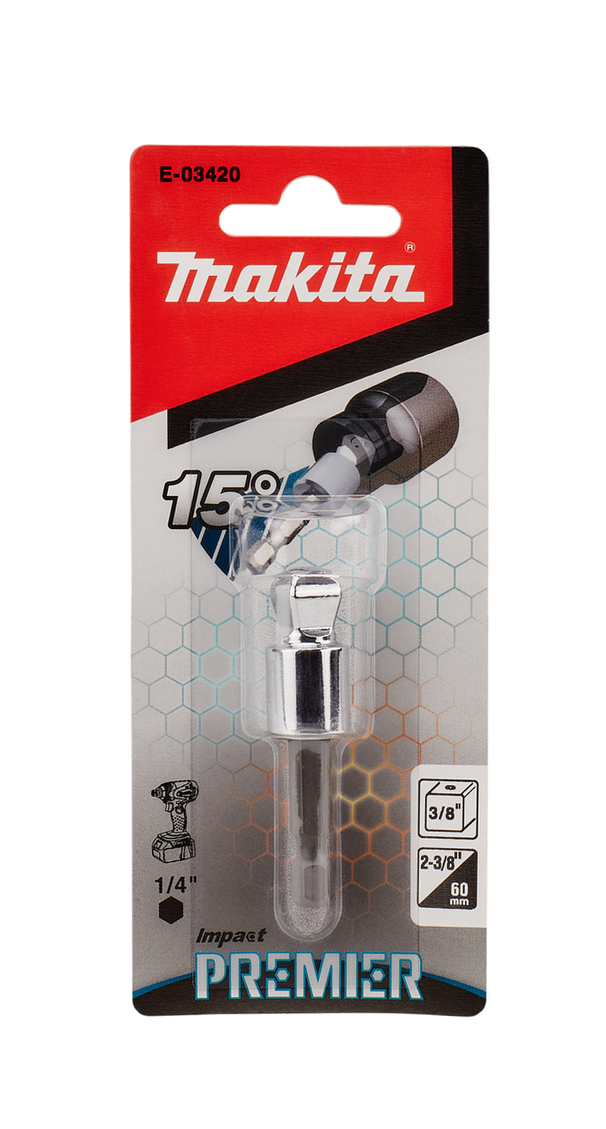 Адаптер с углом наклона Impact Premier SQ 3/8 60 мм Makita E-03420