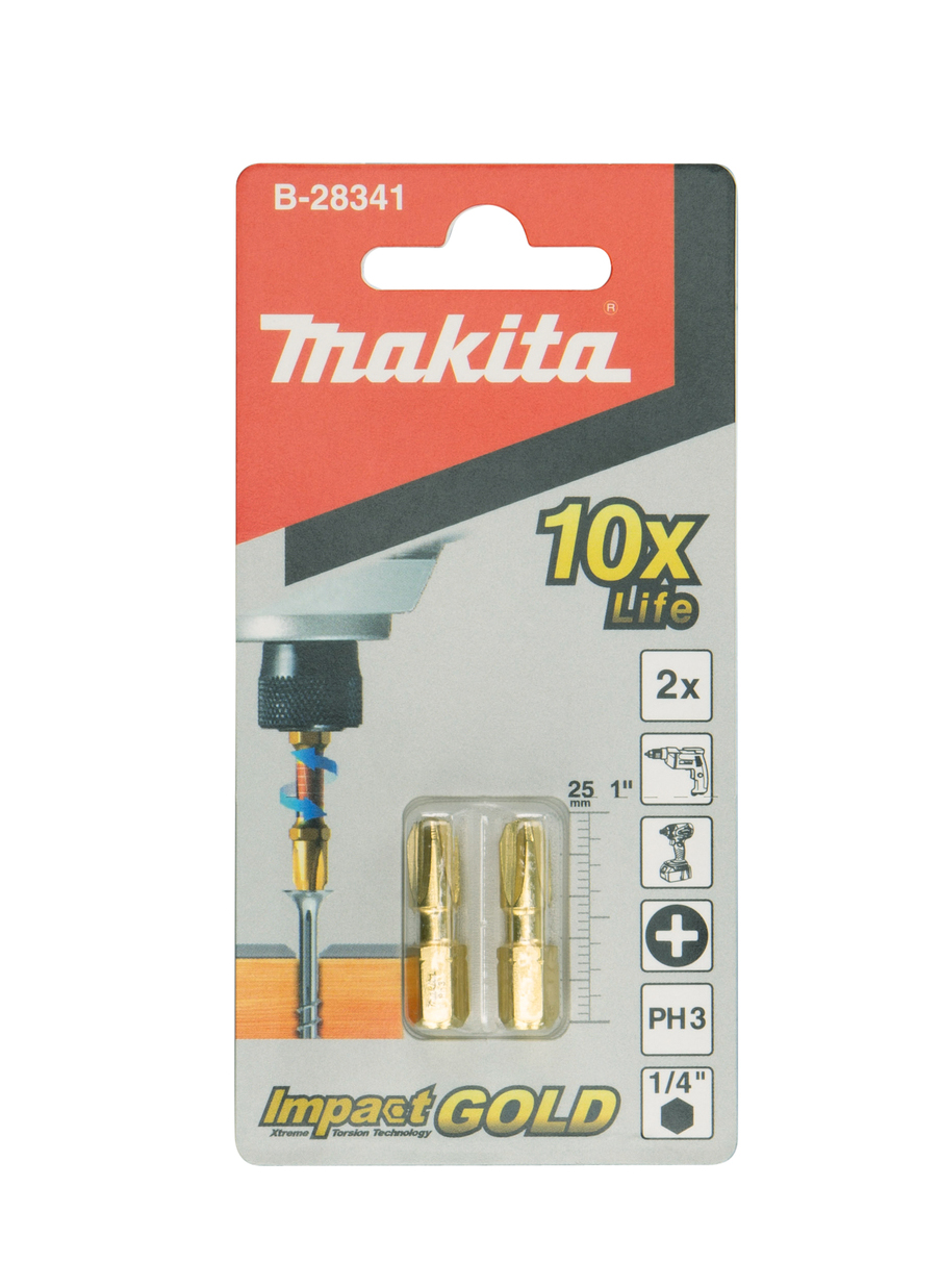 Бита Impact Gold PH3, 25 мм, C-form, 2 шт Makita B-28341