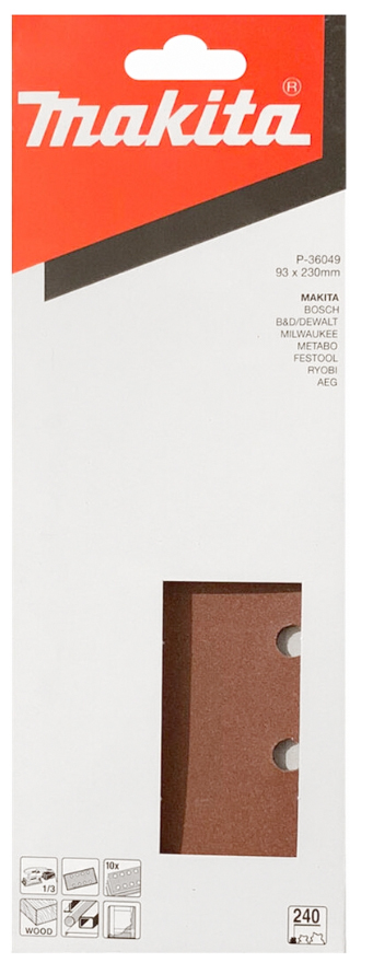 Бумага шлифовальная 93x230 мм, P240, 10 шт Makita P-36049