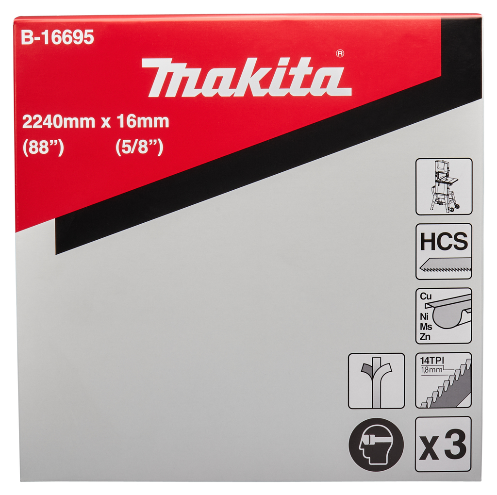 Полотно для LB1200F 2240х0,5х16х14TPI (для цветных металлов), 3 шт Makita B-16695