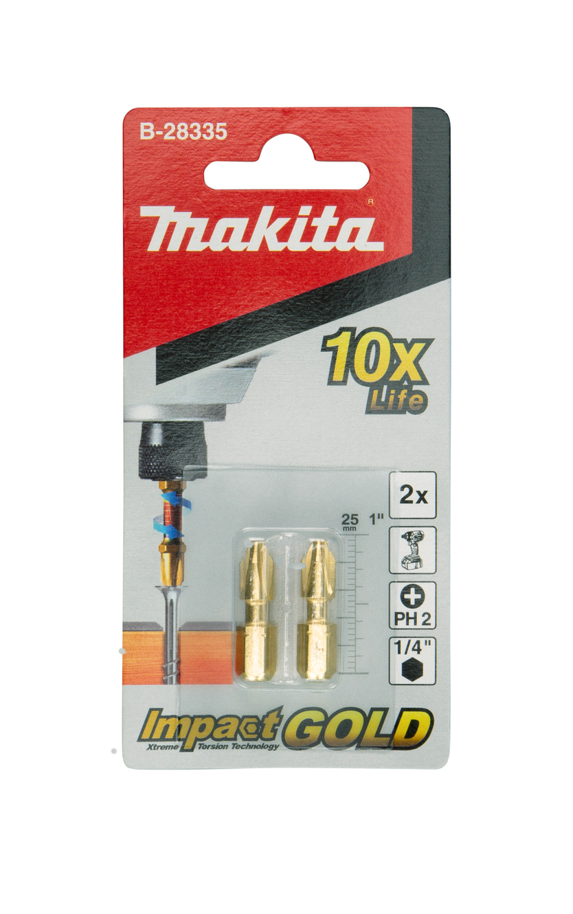 Бита Impact Gold PH2, 25 мм, C-form, 2 шт Makita B-28335