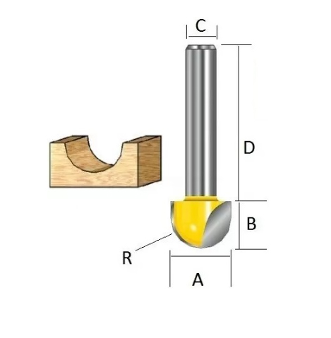 Фреза галтельная 16х12х8х32х2Т Makita D-10827