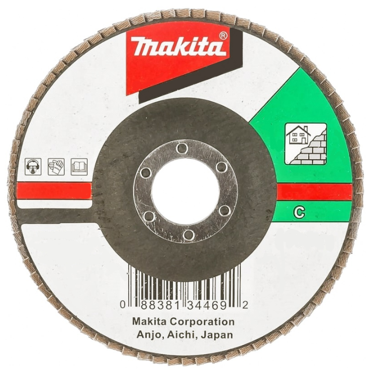Лепестковый шлифовальный диск C36, 115 мм, стекловолокно, плоский Makita D-28020 Лепестковый шлифовальный диск C36, 115 мм, стекловолокно, плоский Makita D-28020