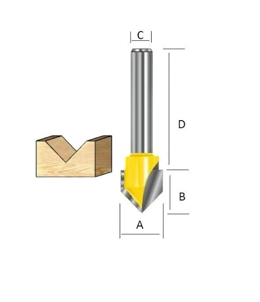 Фреза пазовая V-образная 60° Makita D-09391