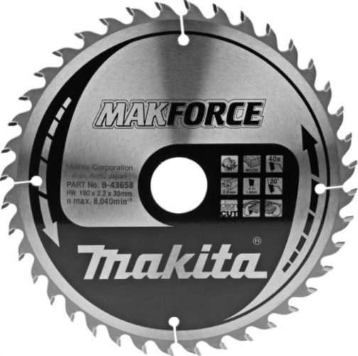 Пильный диск для дерева 190X30X1.4X40T MAKFORCE Makita B-43658