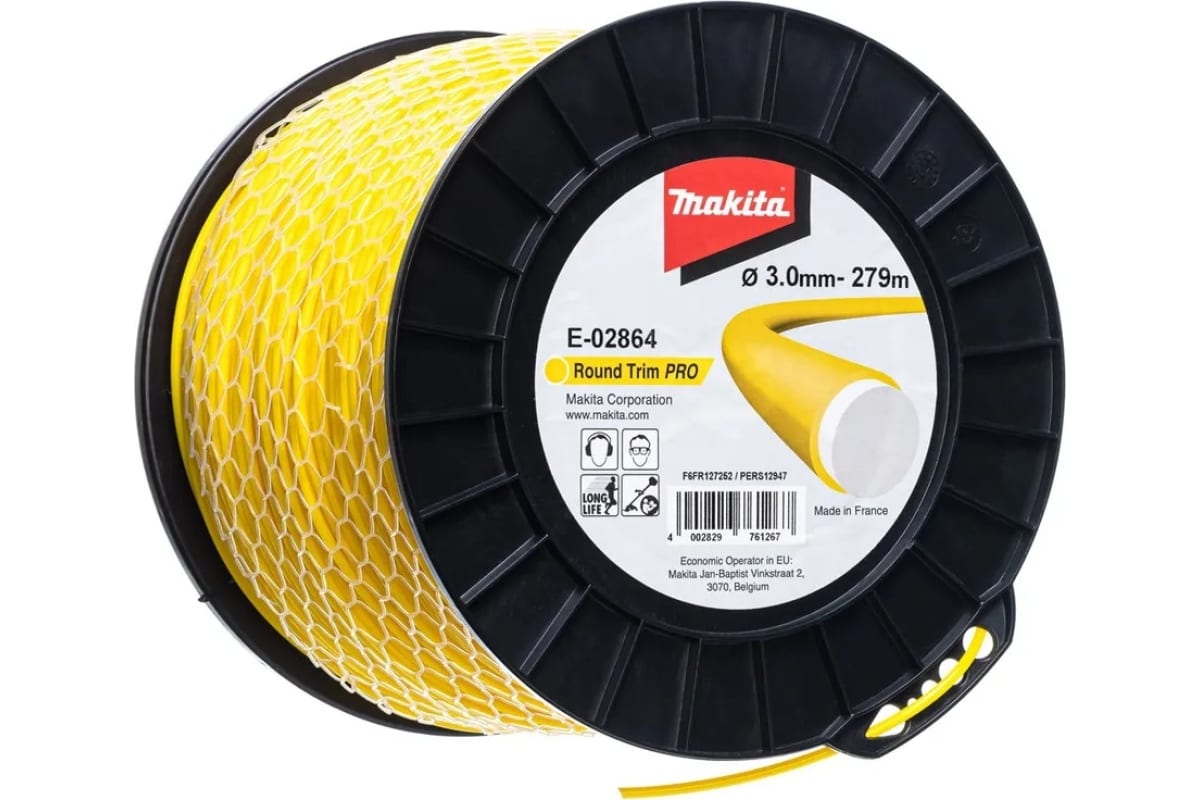 Триммерная леска, круглая, усиленная, 3 ммх279 м Makita E-02864 Триммерная леска, круглая, усиленная, 3 ммх279 м Makita E-02864