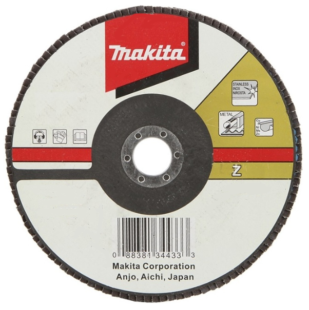 Лепестковый шлифовальный диск Z36, 115 мм, стекловолокно, угловой Makita D-27420 Лепестковый шлифовальный диск Z36, 115 мм, стекловолокно, угловой Makita D-27420