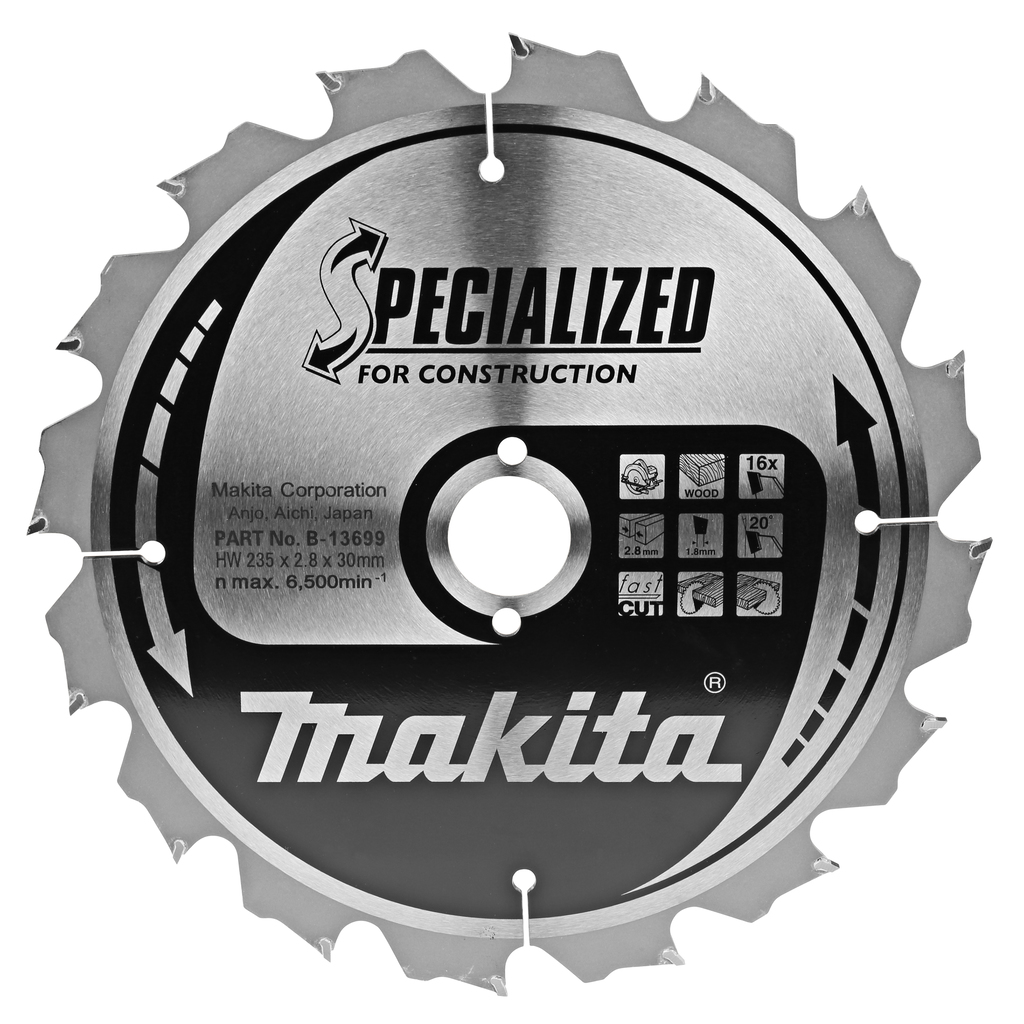 Пильный диск для строительных работ 235X30X1.8X16T Makita B-13699