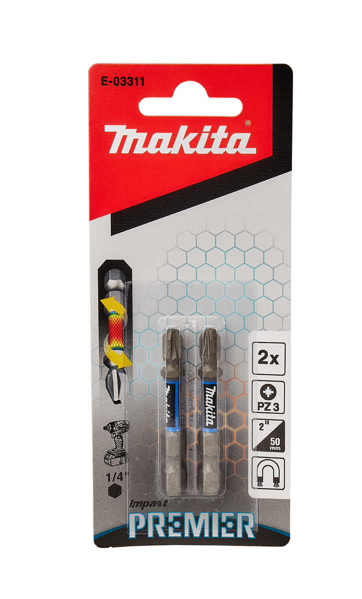 Насадка Impact Premier PZ3, 50 мм, E-form (MZ), 2 шт Makita E-03311