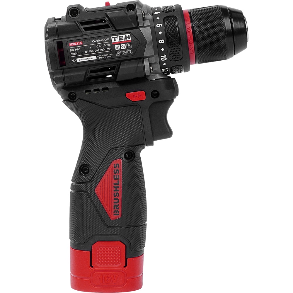 Дрель аккумуляторная 16V TEH TDBL316-2B