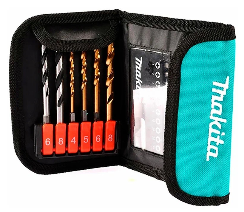 Набор бит и сверл в тканевом чехле 17 предметов Makita D-31762 Набор бит и сверл в тканевом чехле 17 предметов Makita D-31762