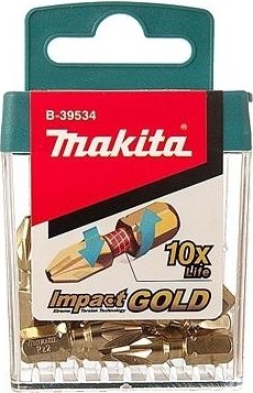 Набор насадок Impact Gold PZ2, 25 мм, C-form (10 шт в наборе, в упаковке 10 наборов) Makita B-39534 — B-39534-10
