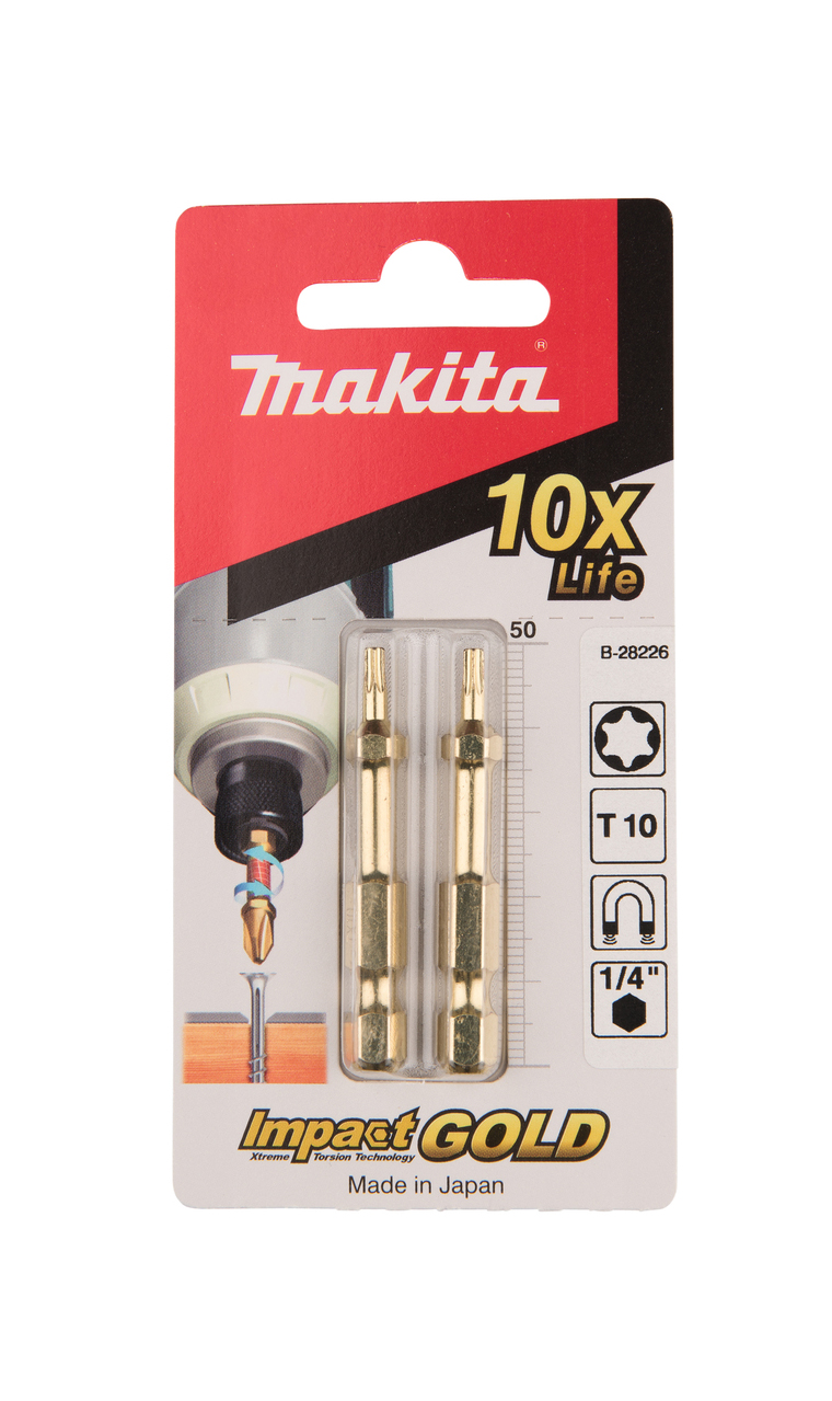 Бита Impact Gold T10, 50 мм, E-form (MZ), 2 шт Makita B-28226