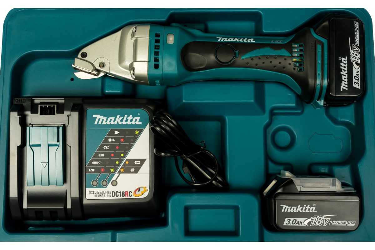 Аккумуляторные высечные ножницы по металлу Makita DJS161RFE