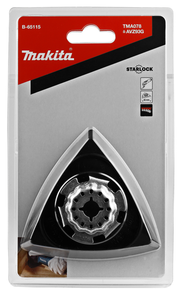 Шлифовальная подошва для абразивной бумаги на липучке 93 мм STARLOCK Makita TMA078 (B-65115)