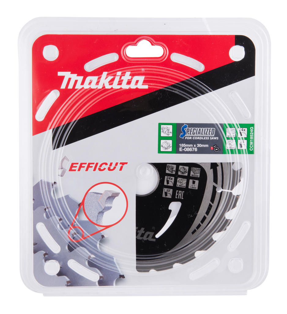 Пильный диск для дерева EFFICUT, 185x30x1x24T Makita E-08676