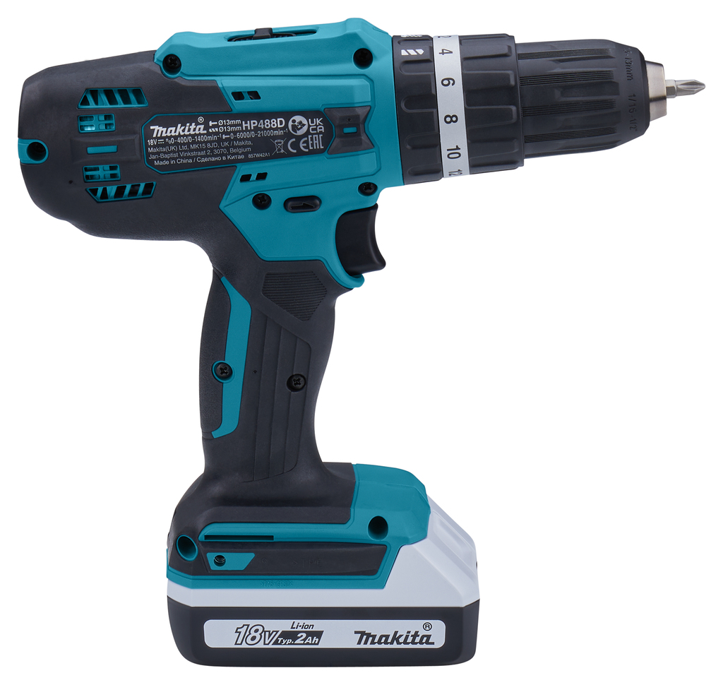 Аккумуляторная ударная дрель-шуруповерт G-Series 18 В Makita HP488DWAE