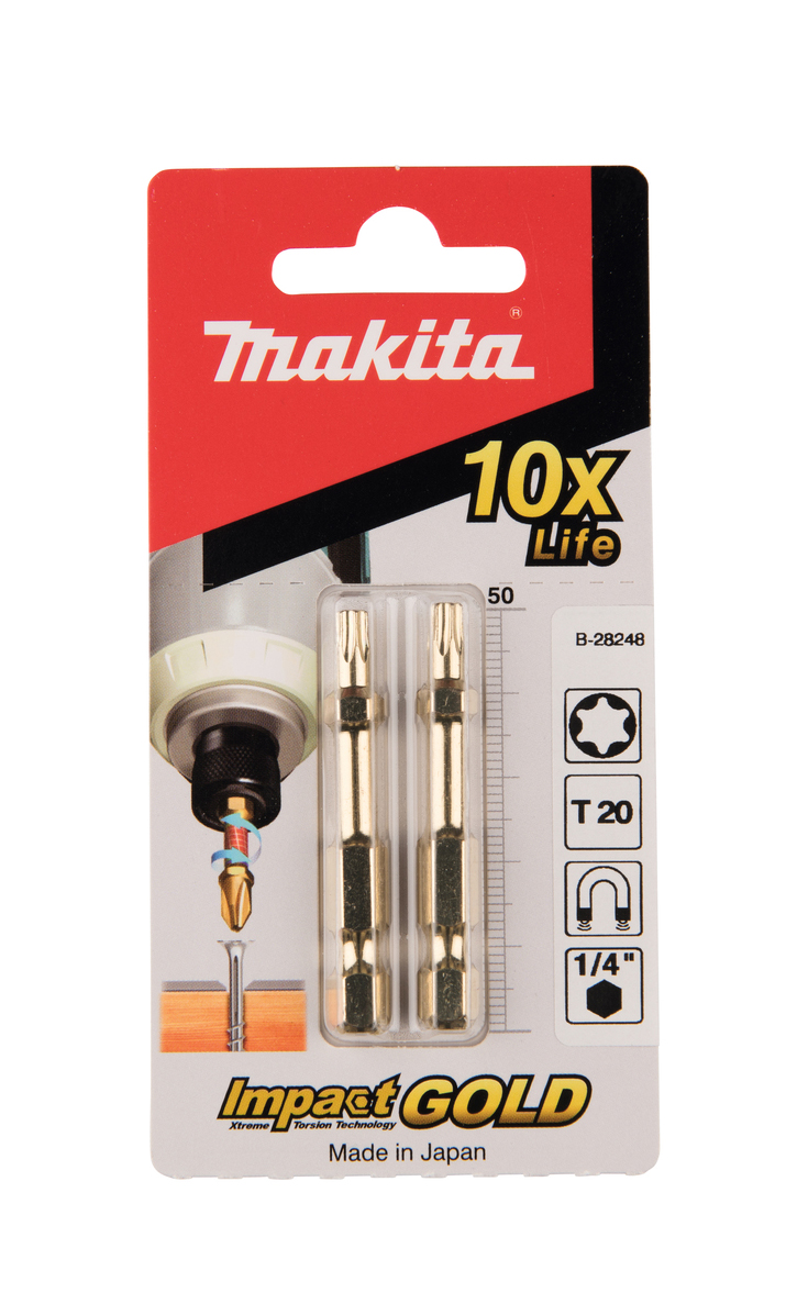 Бита Impact Gold T20, 50 мм, E-form (MZ), 2 шт Makita B-28248