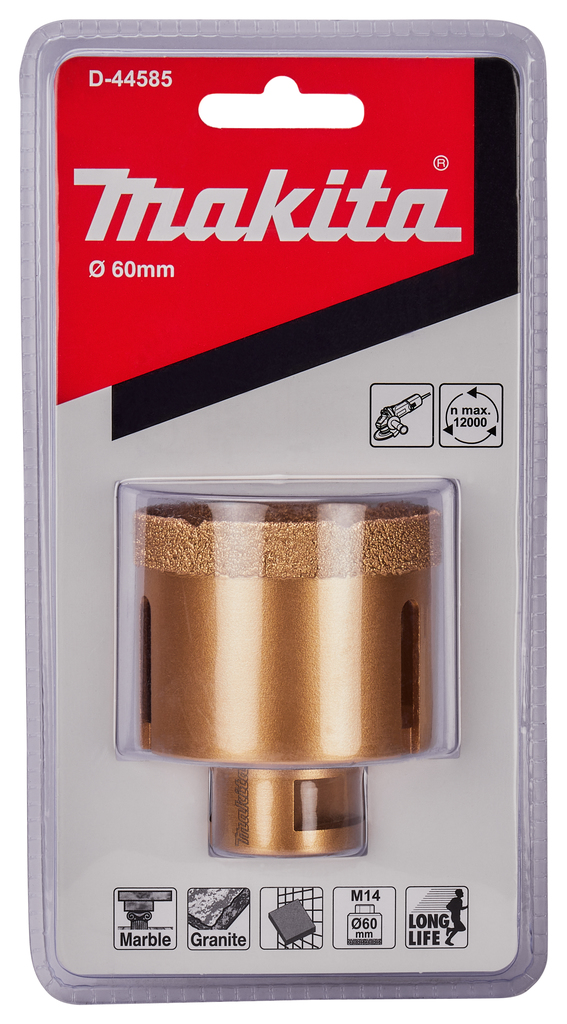 Коронка алмазная M14X60 мм Makita D-44585