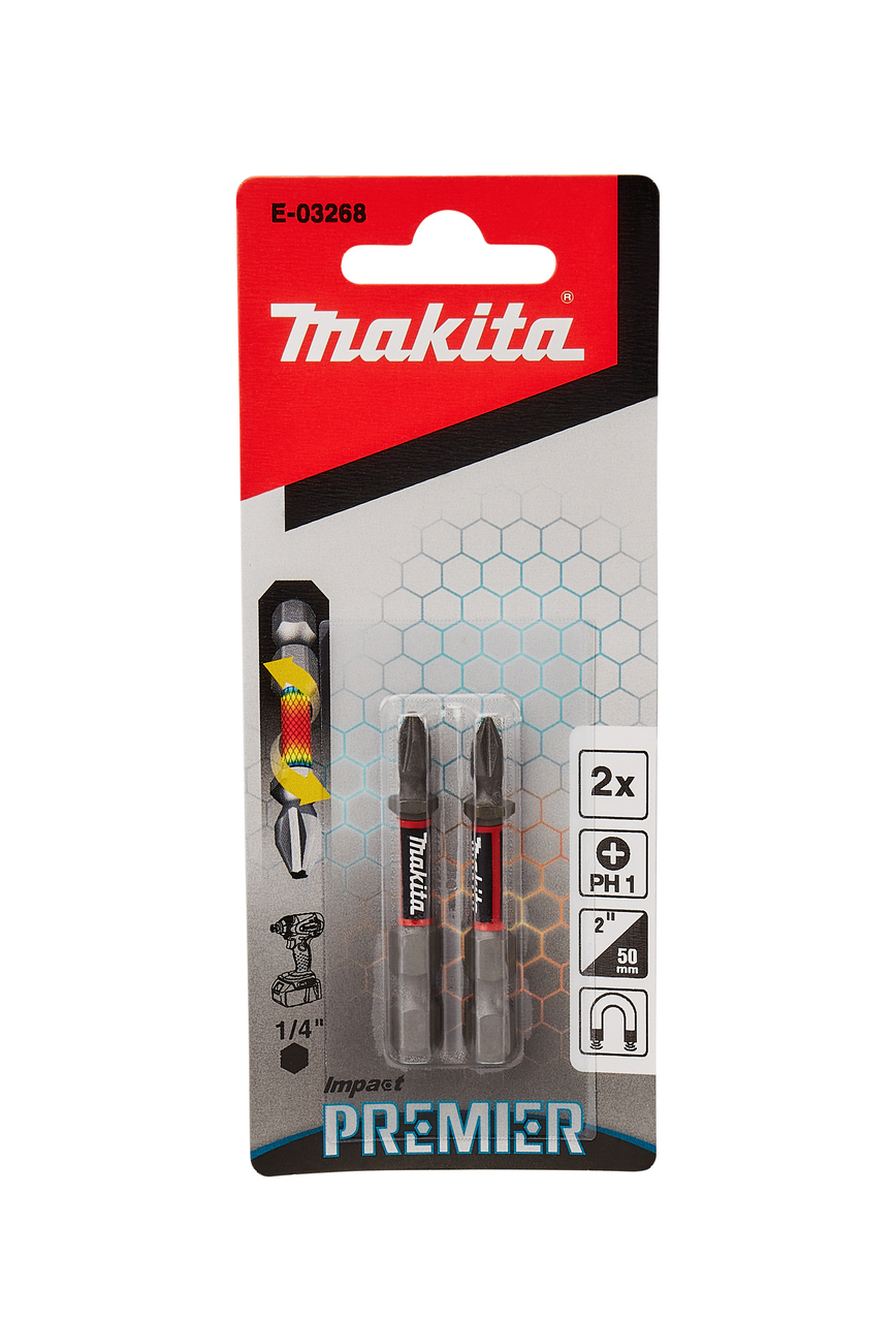 Насадка Impact Premier PH1, 50 мм, E-form (MZ), 2 шт. Makita E-03268
