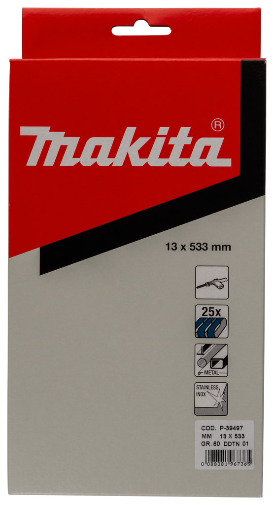 Шлифовальная лента 13х533 мм, К60, 1 шт Makita P-39497