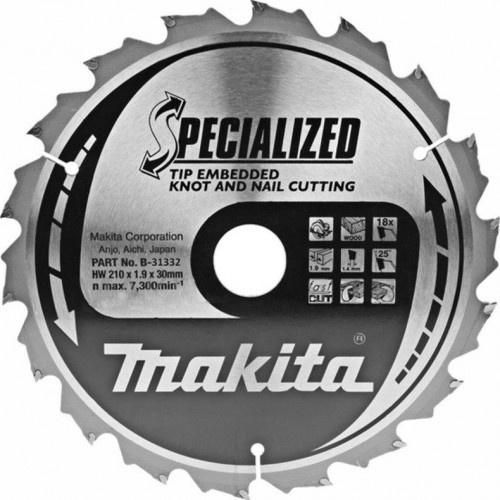 Пильный диск для демонтажных работ 210х30х1.4х18Т Makita В-31332
