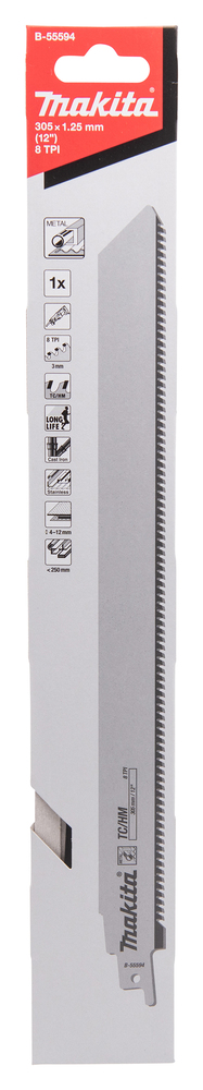 Сабельная пилка для металла 305x1,25x8TPI Makita B-55594