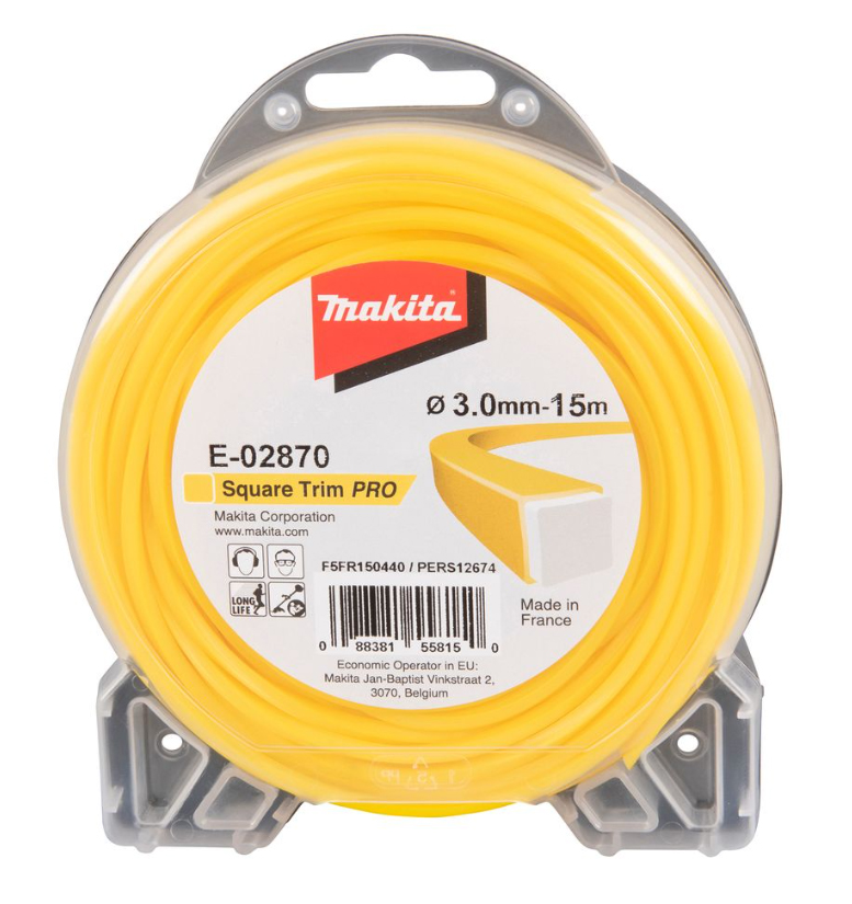 Триммерная леска, квадратная, усиленная, 3 ммх15 м Makita E-02870 Триммерная леска, квадратная, усиленная, 3 ммх15 м Makita E-02870
