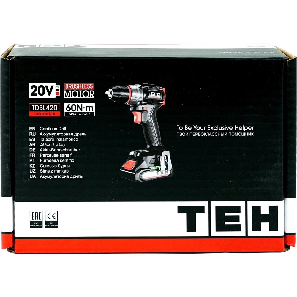Дрель аккумуляторная 20V (без АКБ и ЗУ) TEH TDBL420