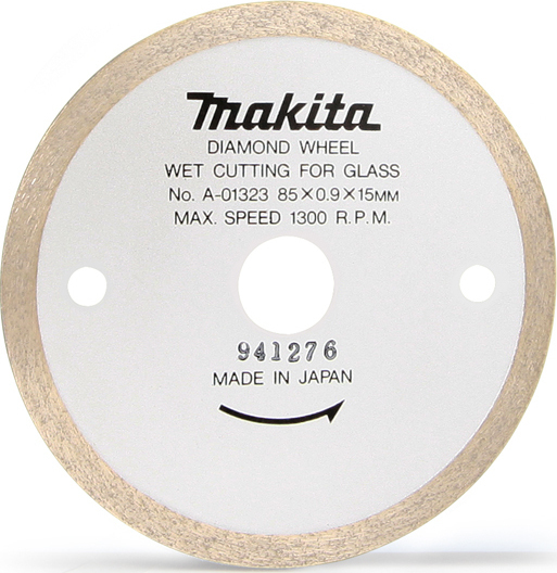 Алмазный диск сплошной по стеклу 85x15 (мокрый рез) Makita A-01323 Алмазный диск сплошной по стеклу 85x15 (мокрый рез) Makita A-01323