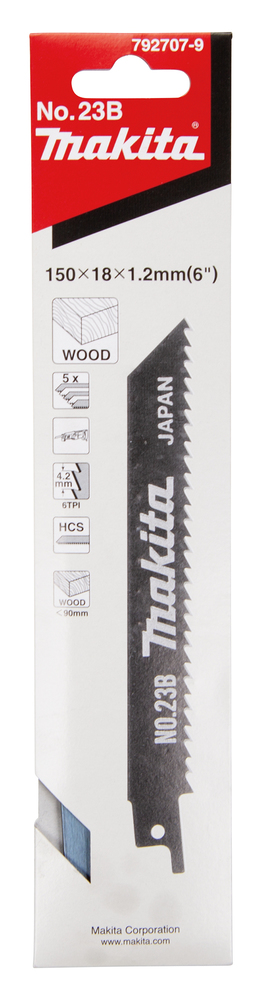 Сабельная пилка для дерева 150х1,0х6TPI Makita 792707-9