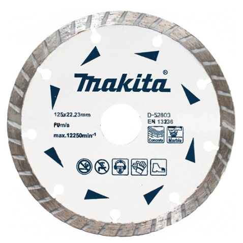 Алмазный диск сплошной рифленый по граниту/мрамору 125x22,23 Makita D-52803 Алмазный диск сплошной рифленый по граниту/мрамору 125x22,23 Makita D-52803