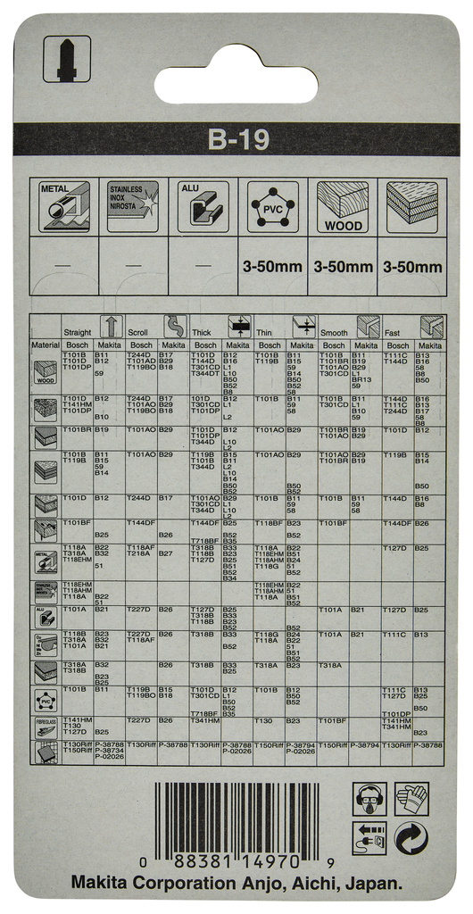 Пилки для лобзика 5 шт B-19 Makita A-85715