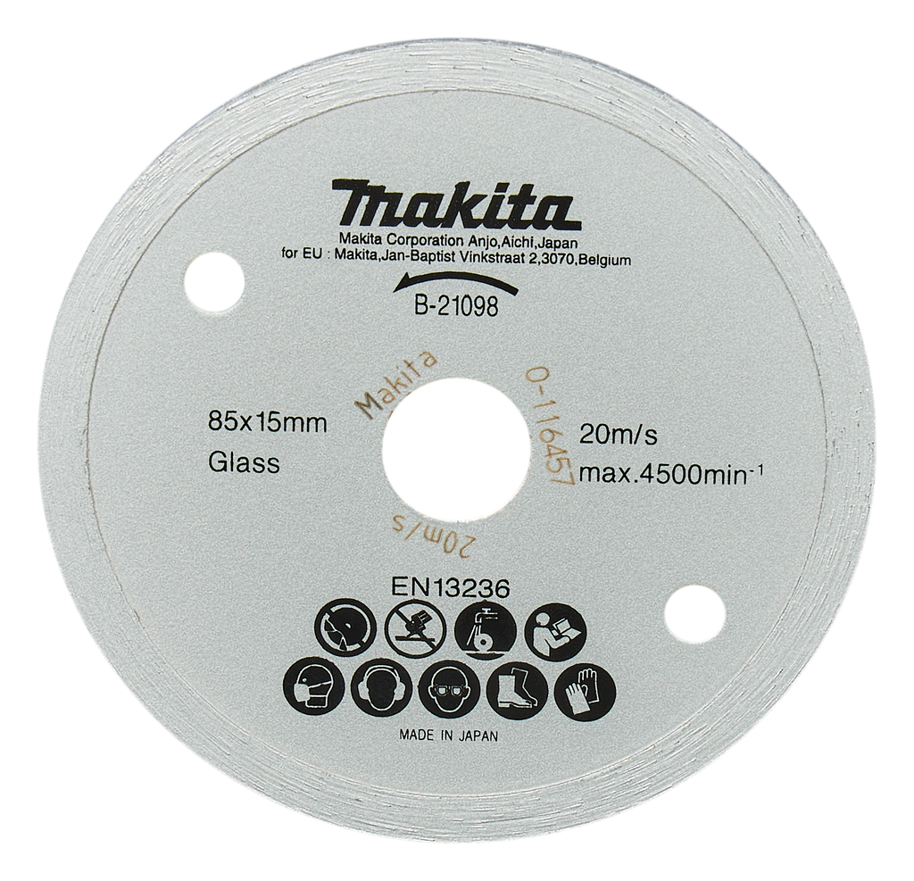 Алмазный диск сплошной по стеклу 85x15 (мокрый рез) Makita B-21098