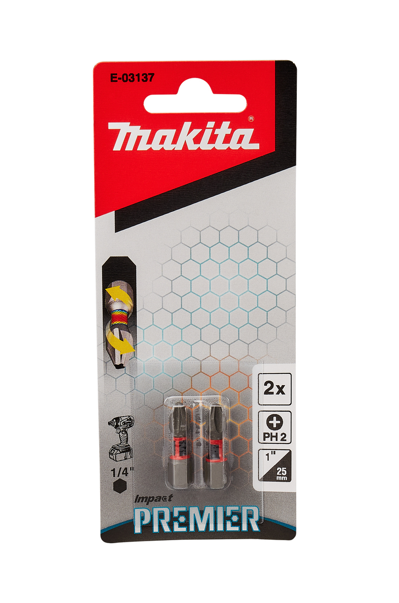 Насадка Impact Premier PH2, 25 мм, C-form, 2 шт Makita E-03137