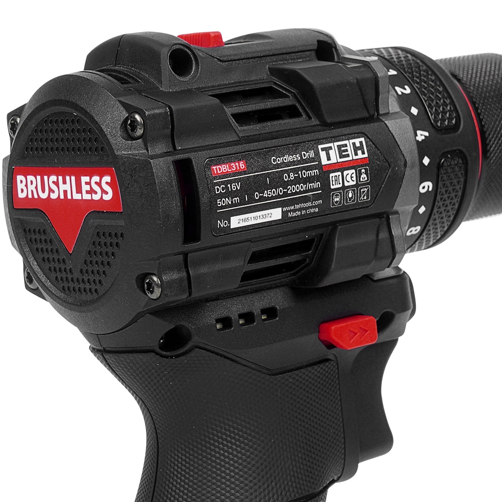Дрель аккумуляторная 16V TEH TDBL316-2B
