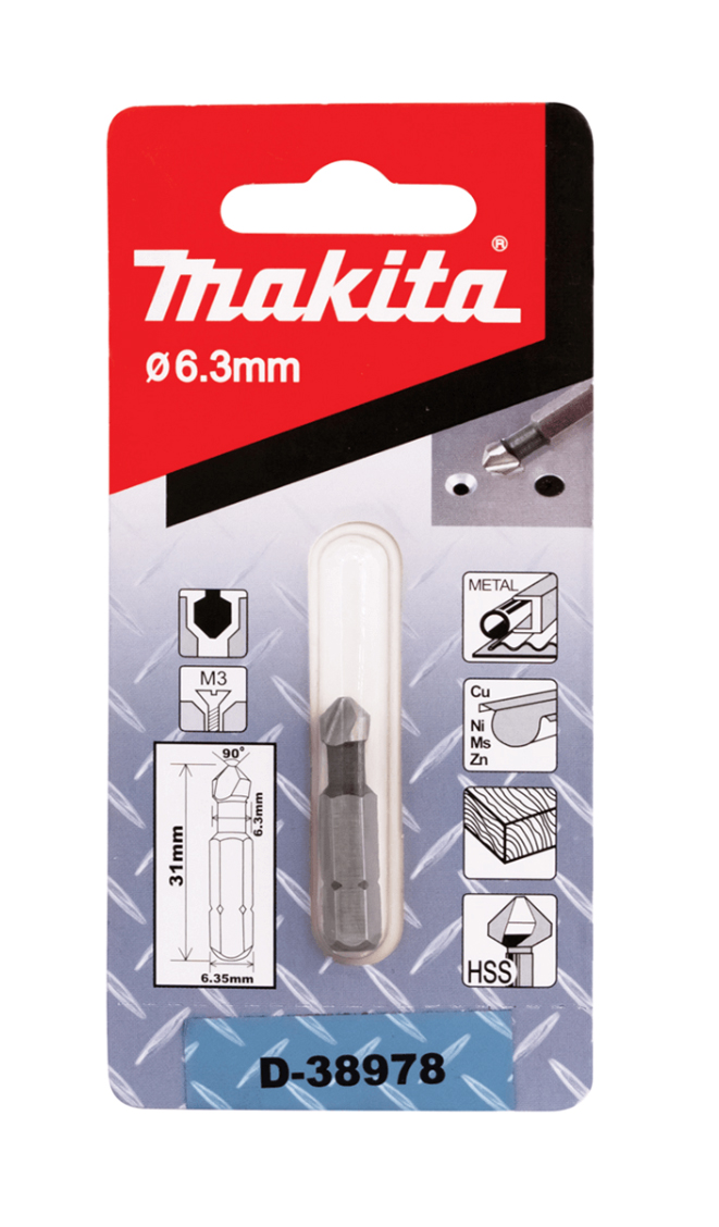 Зенковка глубокого погружения HSS 90° 6,3х5x31мм, 1/4" C-form Makita D-38978
