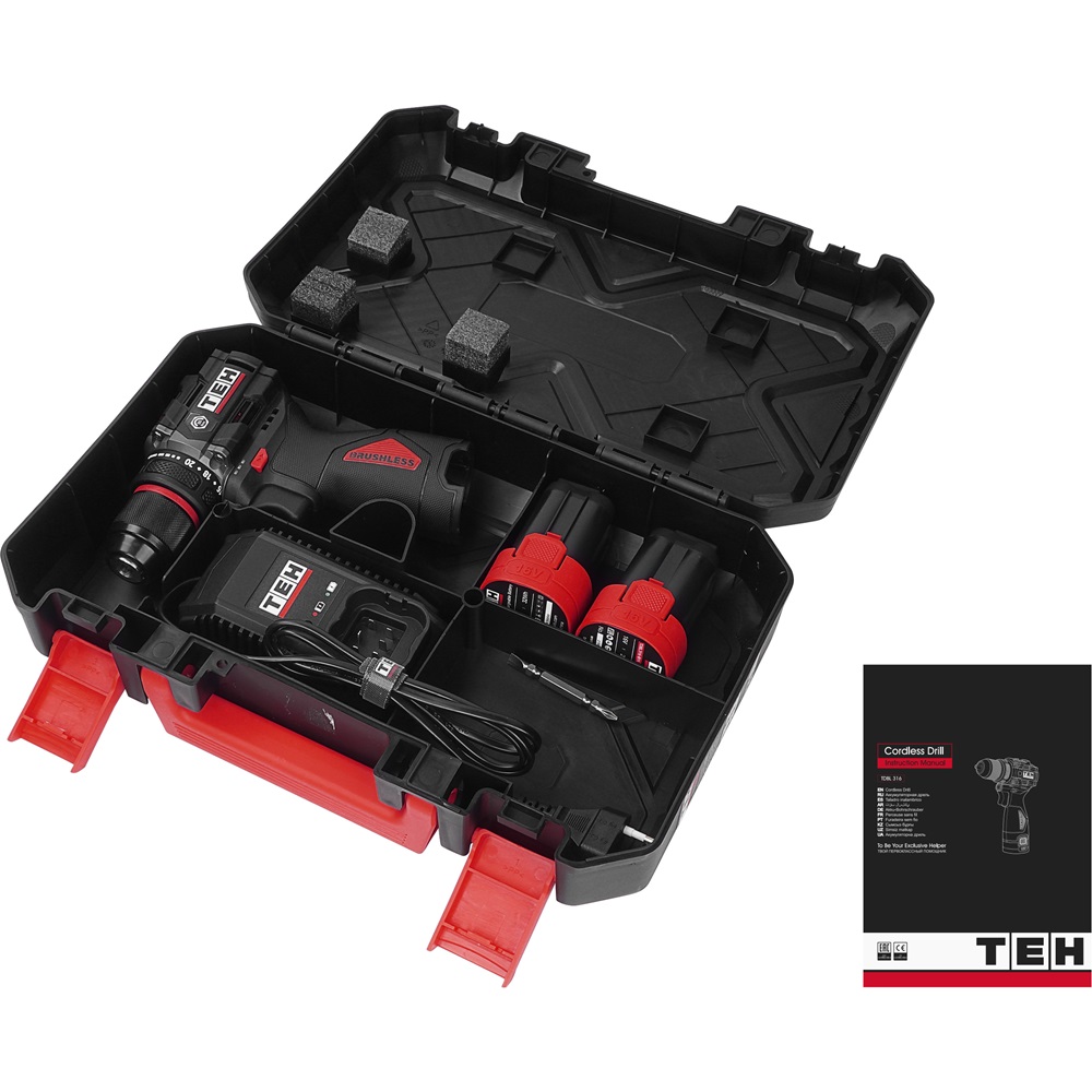 Дрель аккумуляторная 16,8V TEH TDBL316