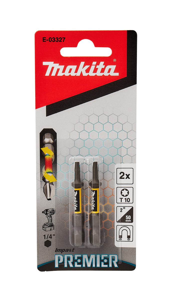 Насадка Impact Premier T10, 50 мм, E-form, 2 шт Makita E-03327